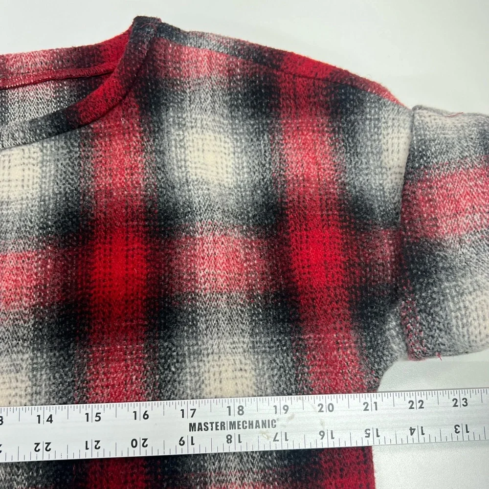 Maje Jaxine Wool Dress Jumper Red Tartan Plaid Size US Small - Picture 8 of 13